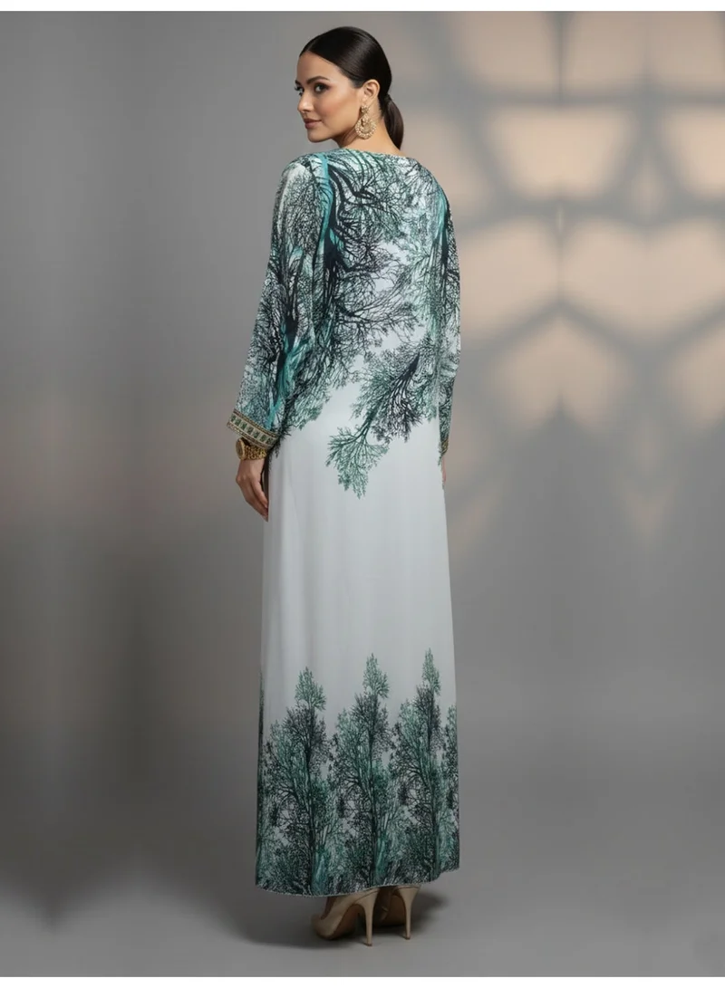 Alaya Women Floral Embroidered Chiffon Jalabiya-AL3830